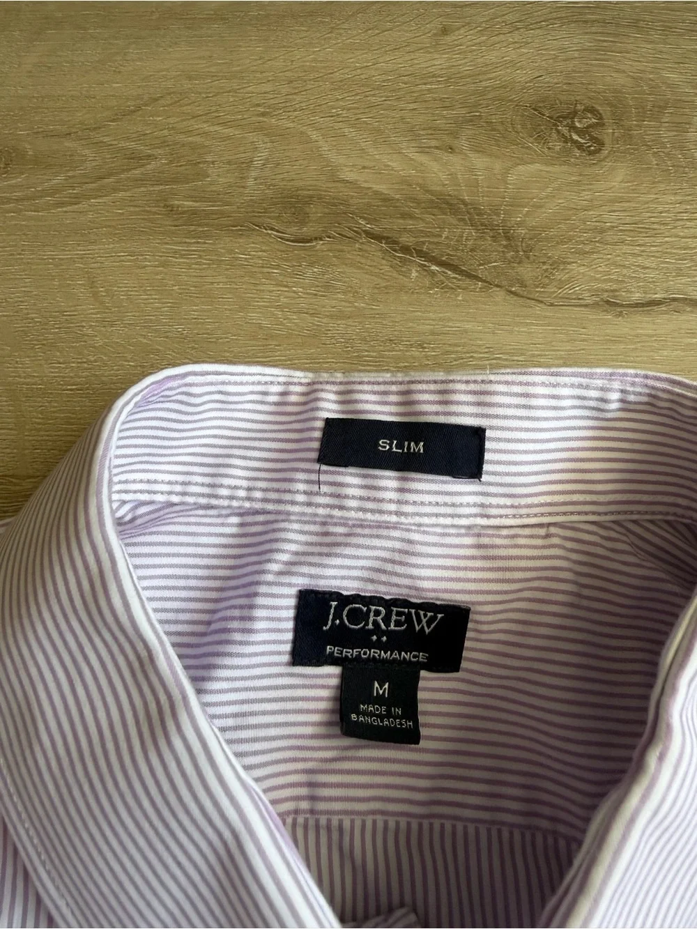 J. Crew Men's Performance Slim Light Purple Striped Button Down Shirt SZ M